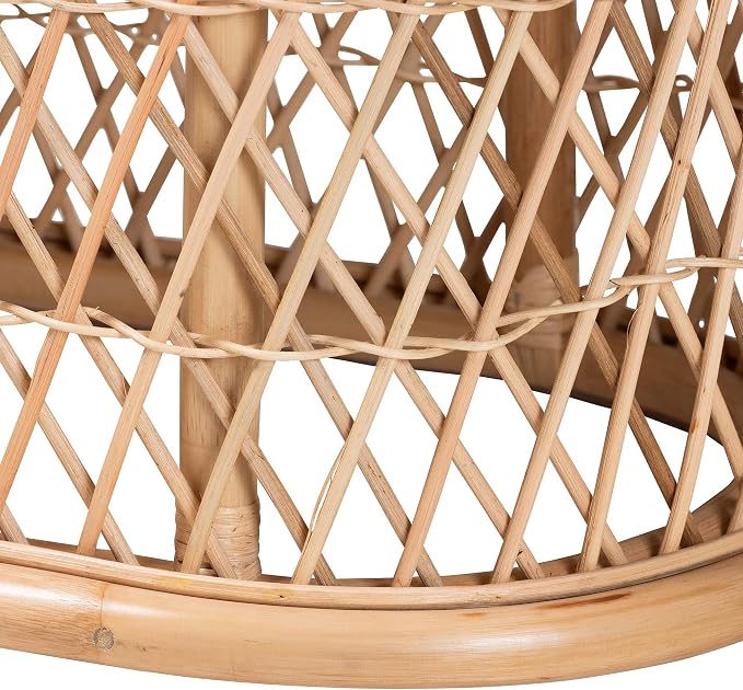Bali & pari Ladonna Bohemian Natural Rattan Ottoman Footstool