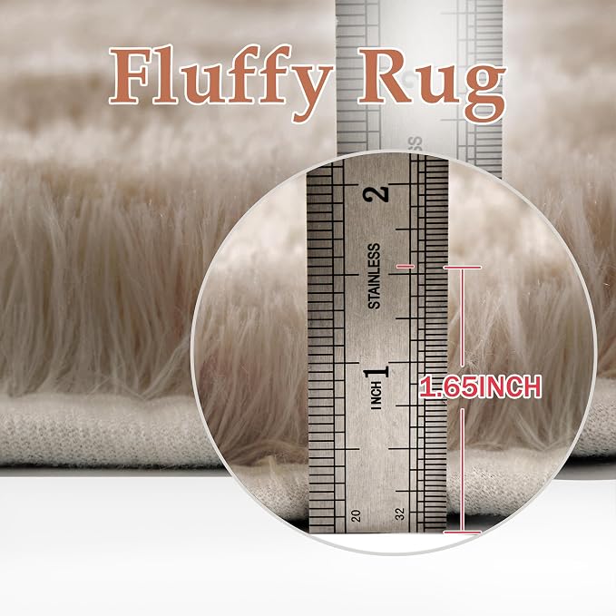 PureCozy Brown 8x10 Area Rug for Living Room Washable Non Slip Neutral Soft Bedroom Checkered Carpet Colorful Fluffy Modern Shag Fuzzy Indoor Large Aesthetic Bedroom Home Office Playroom Nursery
