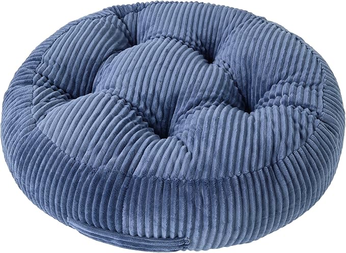 Round Floor Pillow, 6-Inch Thick Meditation Floor Cushion with PP Cotton Filling, Soft Corduroy Boho Floor Seating for Living Room, Bedroom, 22 x 22 Inches (Blue, 1 Pack)