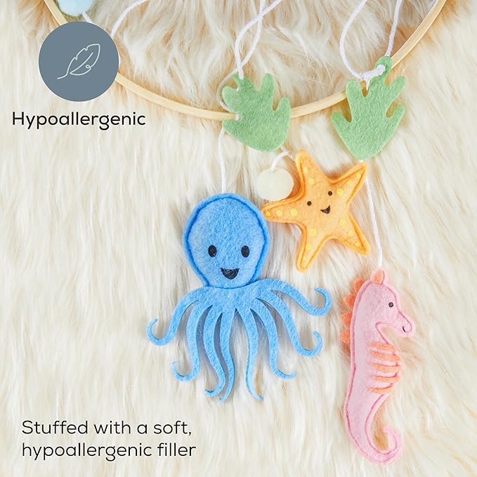 First Landings Baby Mobile for Crib - Animal Nursery Mobiles - Gender Neutral Baby Nursery Decor - Ocean Creatures