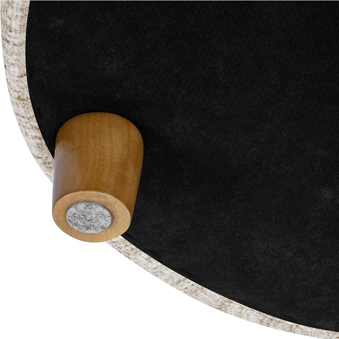 HomePop 24" Large Round Storage Ottoman - Cream Textural Woven