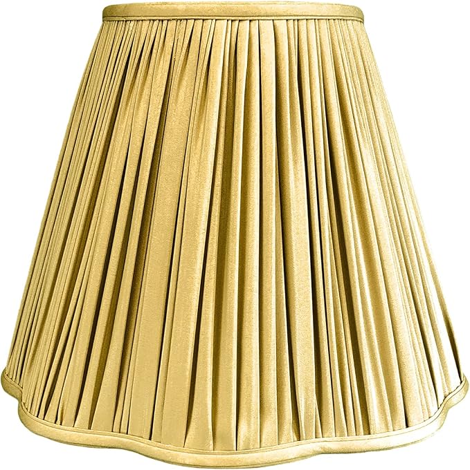 Royal Designs, Inc. BS-754-16AGL Bottom Scallop Gather Pleat Basic Lamp Shade, 8 x 16 x 13, Antique Gold