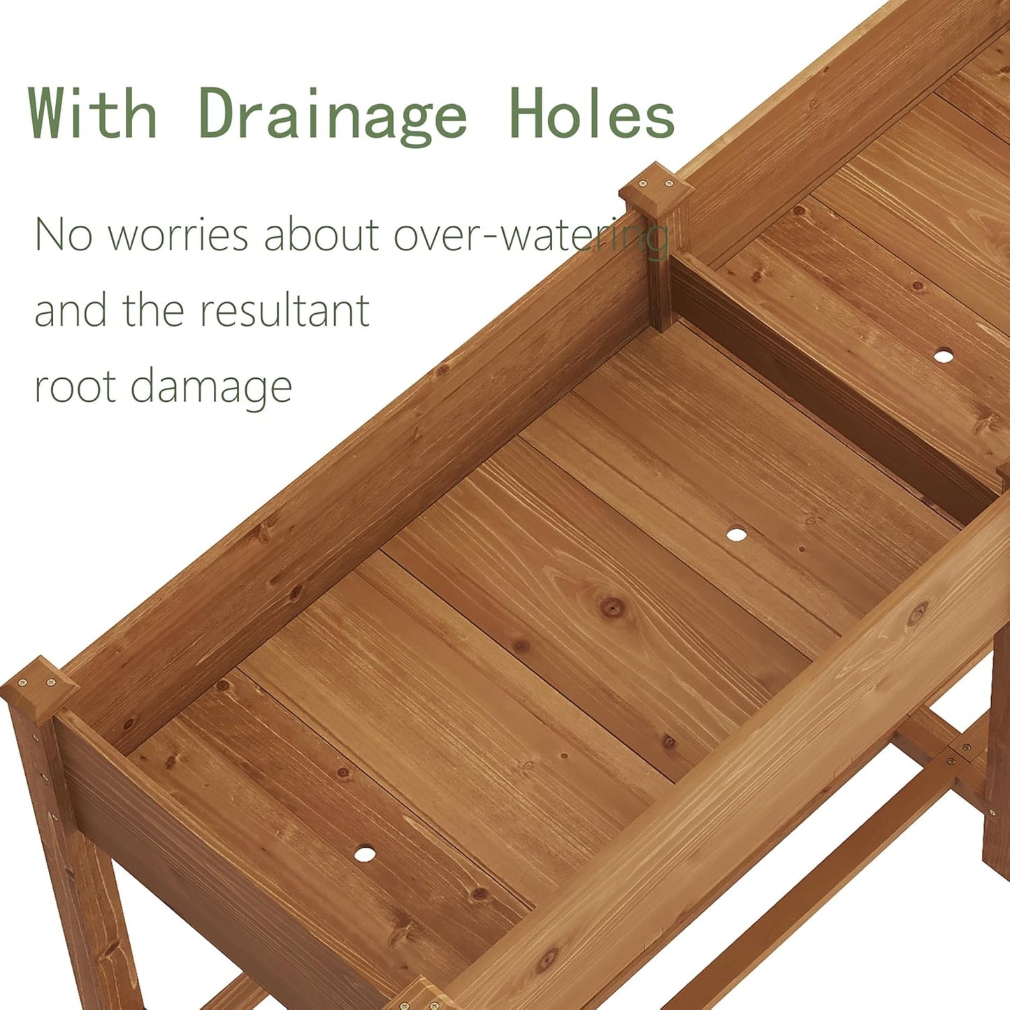 GHWIE Raised Garden Bed with Shelf,Elevated Wooden Planter Box with Legs,Garden Planter for Backyard, Patio, Balcony