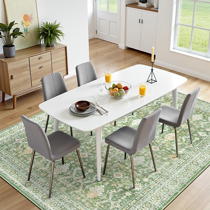 Lofus 5x7 Area Rug for Living Room, Light Green Washable Area Rugs with Non-Slip Backing,Soft Boho Carpets for Bedroom Dining Room Home Office Indoor Nursery