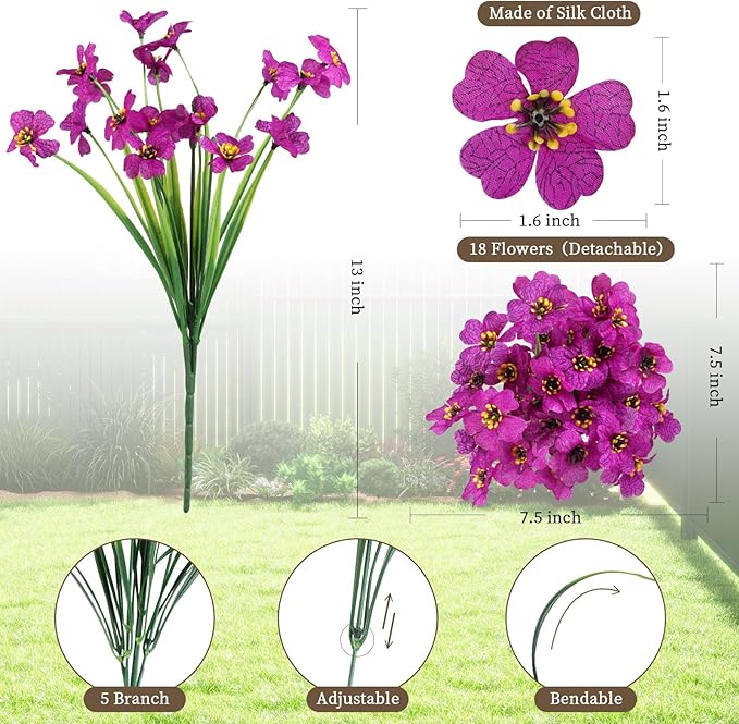 ColoPlay 24 Red Lotus Bundles Artificial Flowers for Outdoors/Indoors Fake Flowers Plants for Indoor Outside Garden Porch Window Box Home Wedding Farmhouse