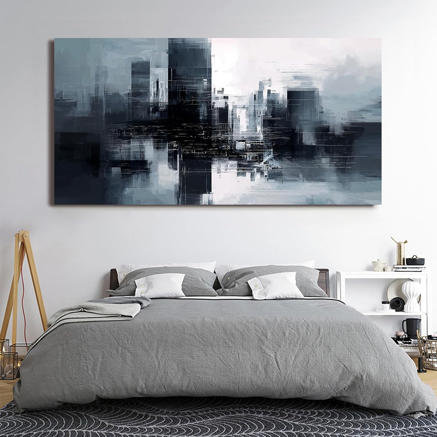 Abstract Canvas Wall Art Decorations Black and White Canvas Wall Art Decor Modern Abstract Wall Art Prints Decorations Wall For Living Room Decor Pictures For Bedroom Office 20" X 40" Ready to Hang