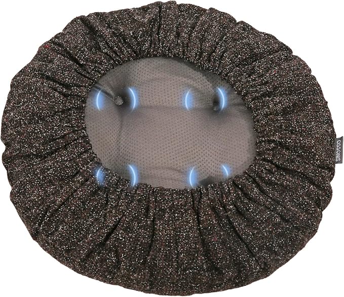 SINOSSO Modern Bar Stool Cushion Dia.12, Fashion Interweaving Design Anti-Skid Silicone Round Stool Seat Cushion Cover Padded (Dark Brown, S,1)