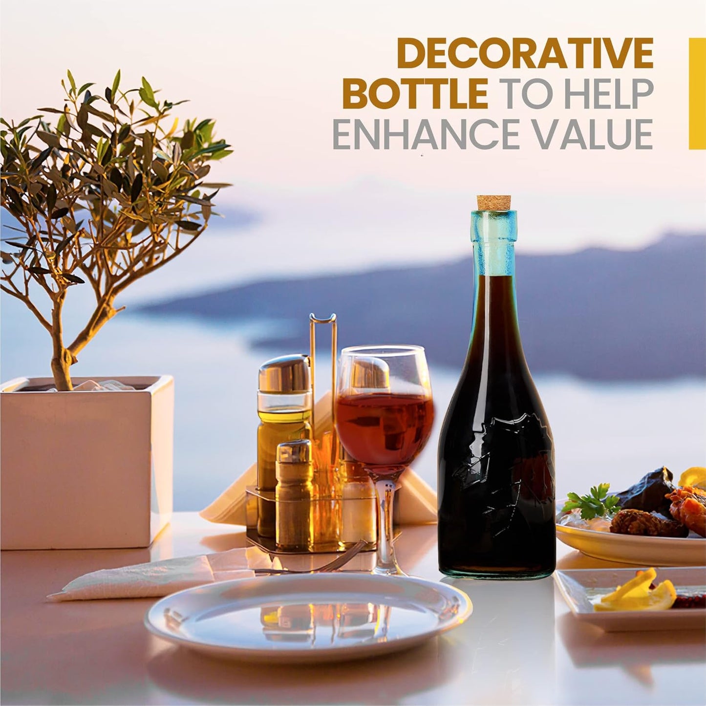 Assorted Blue Glass Bottles with Corks, 6 Pack, 2.5in X 9in, 16oz