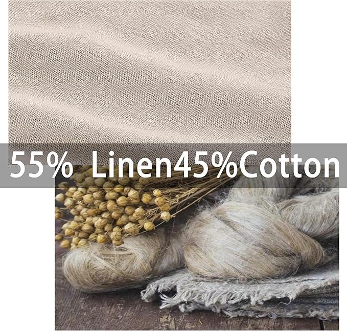 ATLINIA Linen Body Pillowcase with Button - 1 Pack 20"x 54" Body Pillow Cover, Bed Flax Linen Cotton Blend Body Pillow Sham Breathable Cooling Long Decorative Pillow Case Linen Color