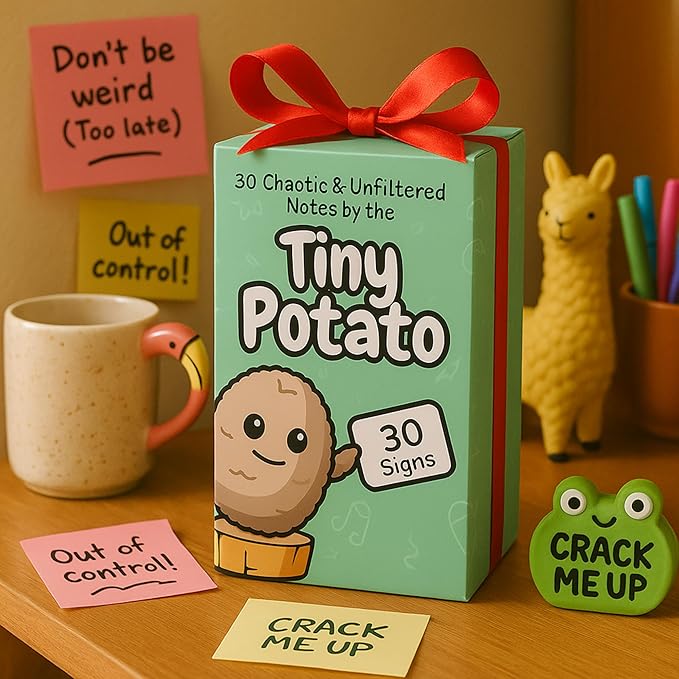 Funny Friendship Gift - Tiny Potato with 30 Sassy Messages for Women Friends Bestie BFF Coworkers - Best Friend Birthday Gifts for Women Sister | Positive Crochet Unique Present Idea for Mothers Day