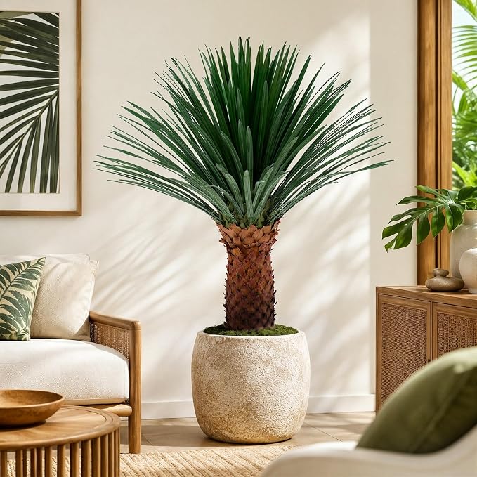 4FT Artificial Agave Plant in Black Pot, 48 Inch Tall Faux Agave Succulent with Realistic Foliage, Fake Floor Plant for Indoor Outdoor Front Porch Patio Home Office Hotel Desert Style Decor