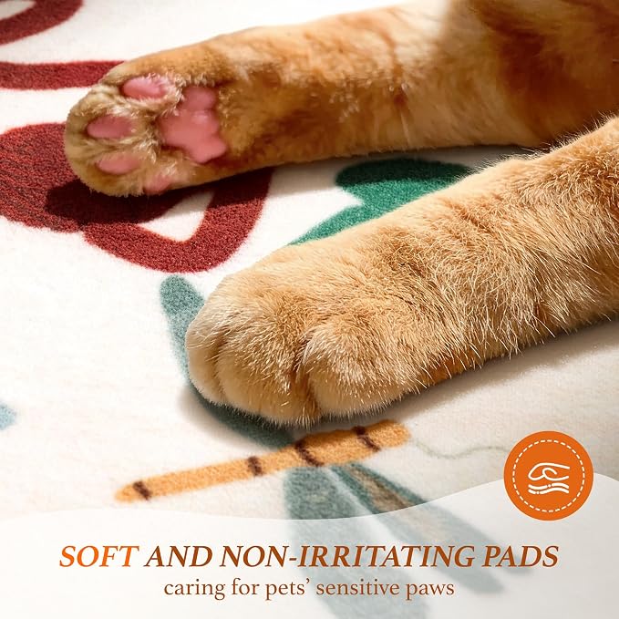 LIANLAM 5x7 Cat Lover's Area Rug, Washable Large Rug with Artistic Feline Design for Living Room & Bedroom, Pet Friendly Non-Slip Soft Carpet, Stain Resistant & Easy Clean(5x7,Beige)