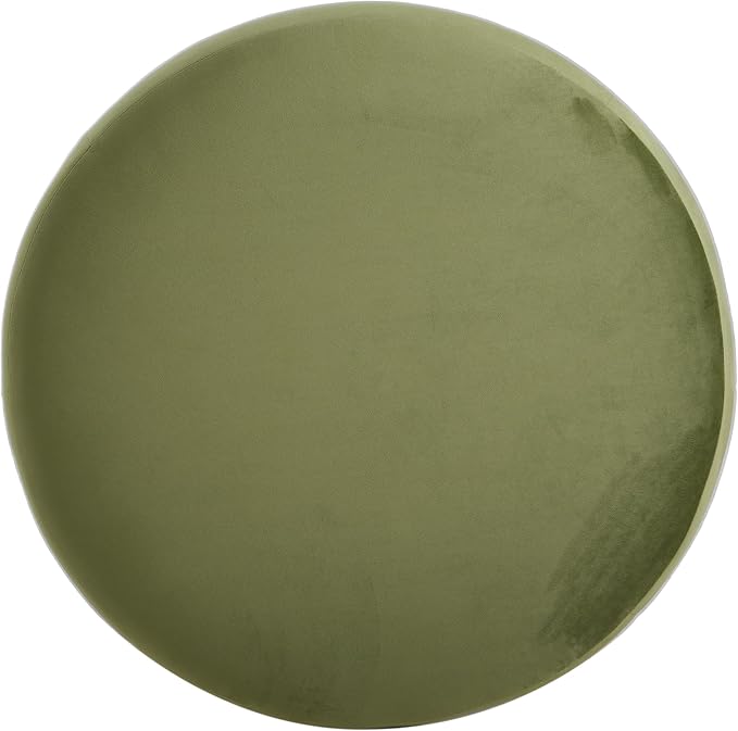 Christopher Knight Home 30"Ottoman Foot Stool Round, Velvet Pouf Footstool Ottoman Seat, Upholstery Foot Chair, Round Footrest Chair, Modern Side Table for Living Room Bedroom Home Decor, Olive Green