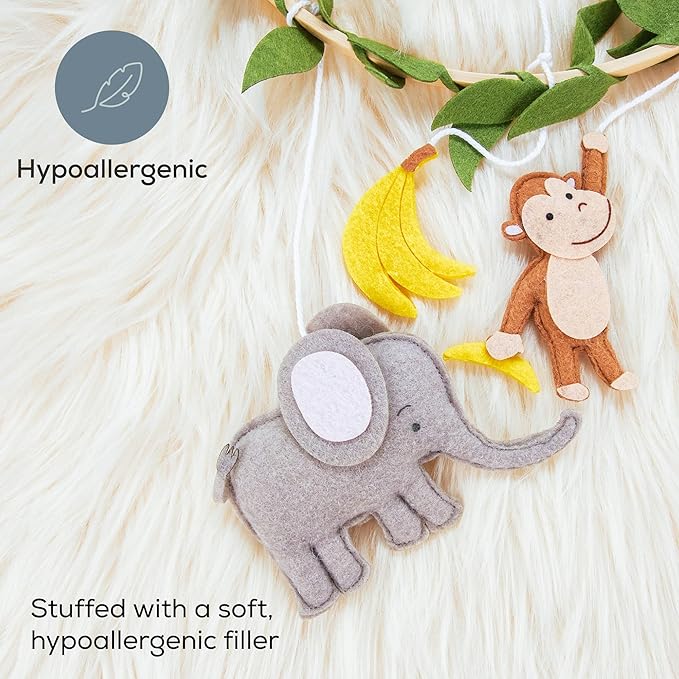 First Landings Baby Mobile for Crib - Animal Nursery Mobiles - Gender Neutral Baby Nursery Decor - Jungle