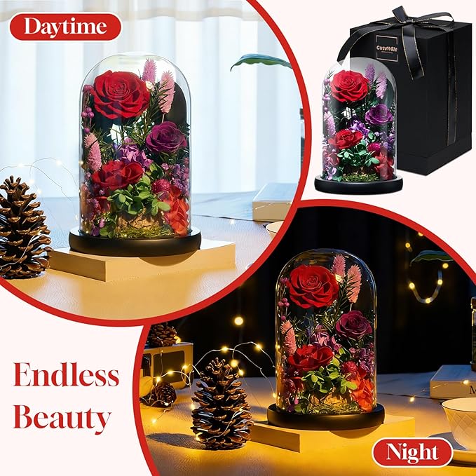 Preserved Roses,Forever Fresh Flowers 7.48in,Gift for Women,Mom,Grandma,Wife,Girlfriend,Sister,and Daughter Perfect for Birthday,Mother’s Day,Valentine’s Day (Mystic Purple2)