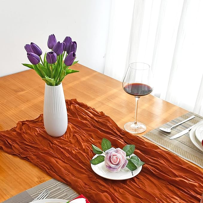 Mandy's Dark Purple Artificial Tulips Flowers Centerpiece, 13.5" Lifelike PU Fake Floral Stems 20pcs for Kitchen Island & Dining Table, Spring Decor for Easter