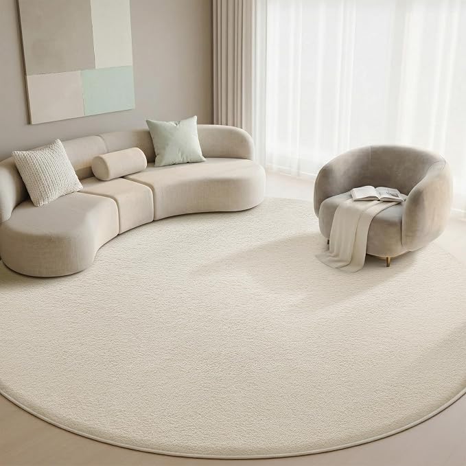 Sour Lemon 4ft Round Rugs for Bedroom, Circle Area Rugs for Living Room, Soft Fluffy Shaggy Carpet for for Living Room Playroom Kids Room Home Decor Aesthetic