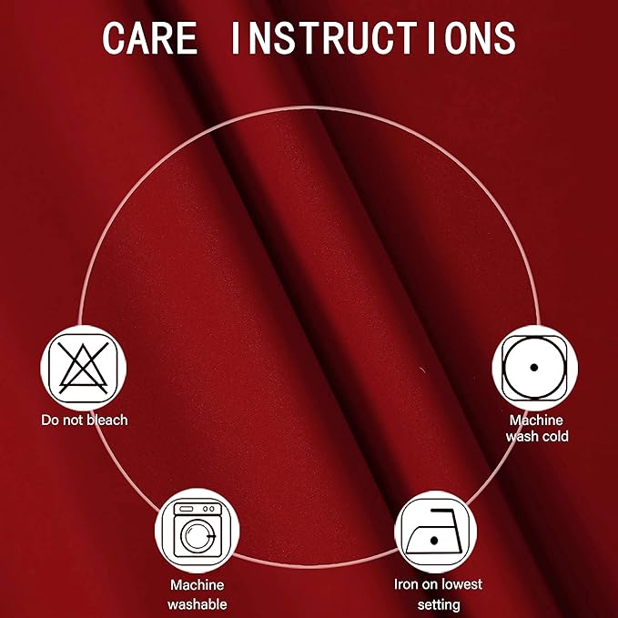 LEMOMO Red Thermal Blackout Curtains/42 x 95 Inch/Set of 2 Panels Room Darkening Curtains for Bedroom