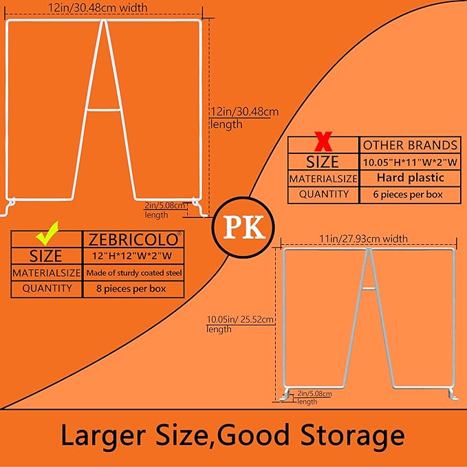 shelf dividers, create 40% more closet space, Set of 8, 12 inch wire shelf dividers, closet organizers and storage,supremely sturdy,closet shelf organizer,Will not break,closet dividers,No Tool,White