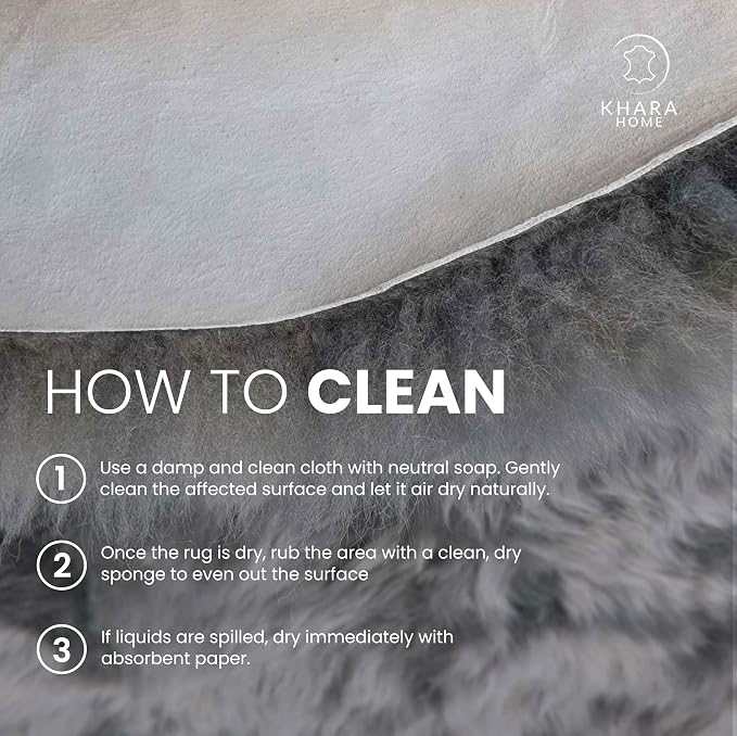 Premium Octo 100% Genuine Sheepskin Area Rug Long Hair 6x6 ft – Natural Soft & Fluffy Lambskin Rug for Bedroom or Living Room – Made in Argentina (Beige)