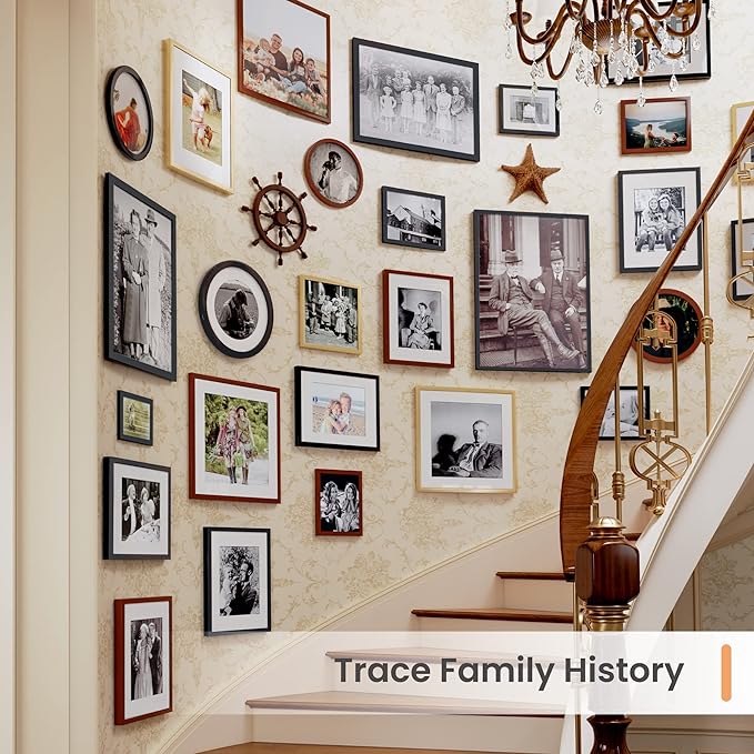 upsimples 14x17 Picture Frame, Display Pictures 11x14 with Mat or 14 x 17 Without, Wall Hanging Diploma Frames, Black, 1 Pack
