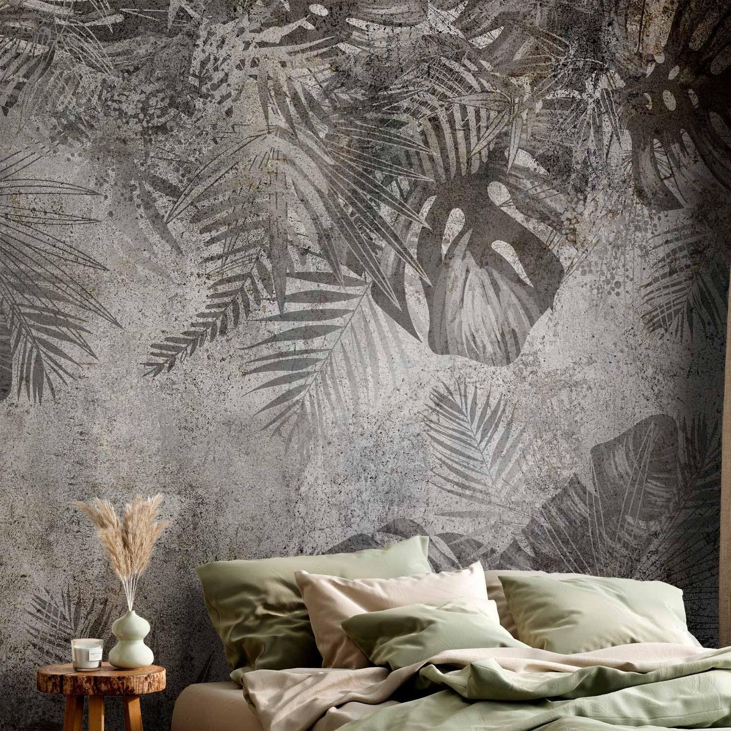 artgeist Wall Mural Tropical Leaves 173x124 in - Peel and Stick Self-Adhesive Wallpaper Removable Large Sticker Foil Wall Decor Print Picture Image Design Palms Leaves Monstera b-C-0825-a-a