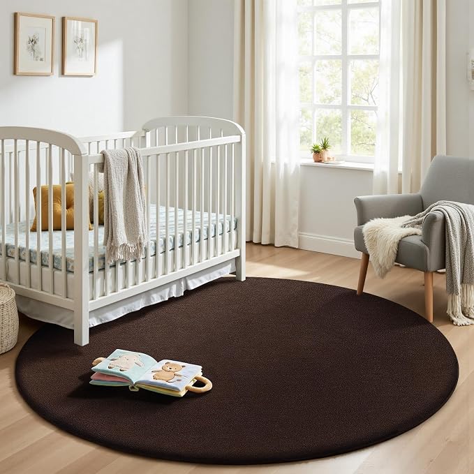 Sour Lemon 4ft Round Rugs for Bedroom, Circle Area Rugs for Living Room, Soft Fluffy Shaggy Carpet for for Living Room Playroom Kids Room Home Decor Aesthetic