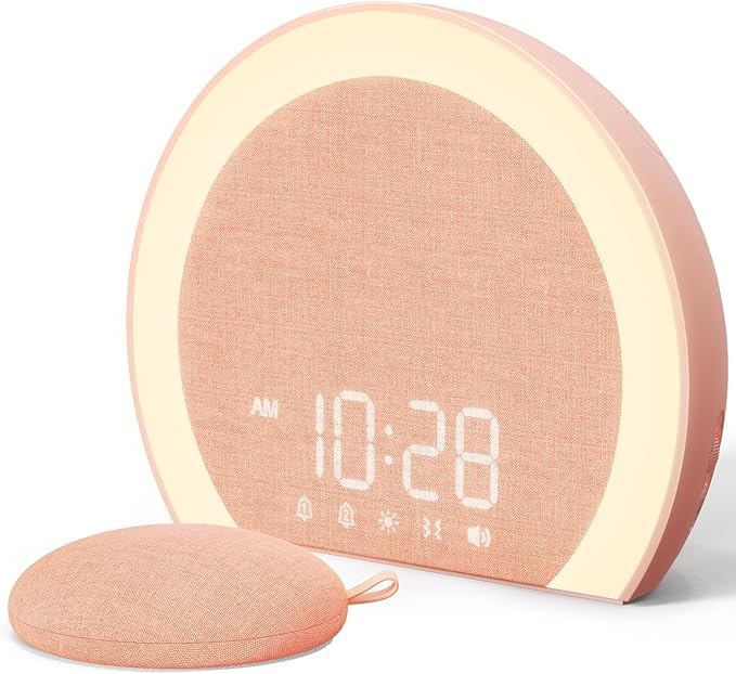 ANJANK Loud Alarm Clock with Wireless Bed Shaker, Vibrating Dual Alarm with Light Wake Up for Heavy Sleepers & Hearing Impaired, 9-Color Night Light, 8 Alarms, 0-100% Dimmer, USB Charger, Bedroom