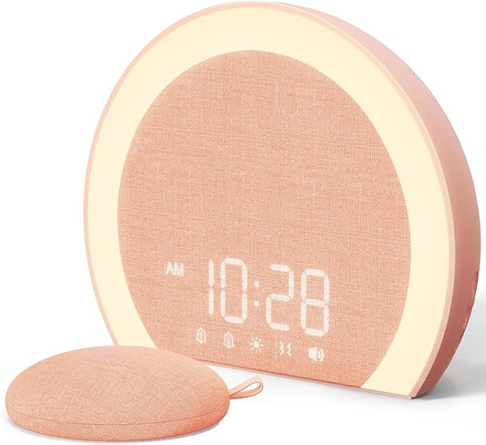 ANJANK Loud Alarm Clock with Wireless Bed Shaker, Vibrating Dual Alarm with Light Wake Up for Heavy Sleepers & Hearing Impaired, 9-Color Night Light, 8 Alarms, 0-100% Dimmer, USB Charger, Bedroom