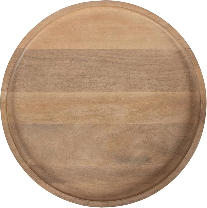 Kate and Laurel Arora Modern Wood and Metal Round Side Table, 17 x 17 x 24, Light Natural and Antique Brass, Transitional Sculptural Living Room End Table for Indoor Plant Stand or Bedroom Nightstand