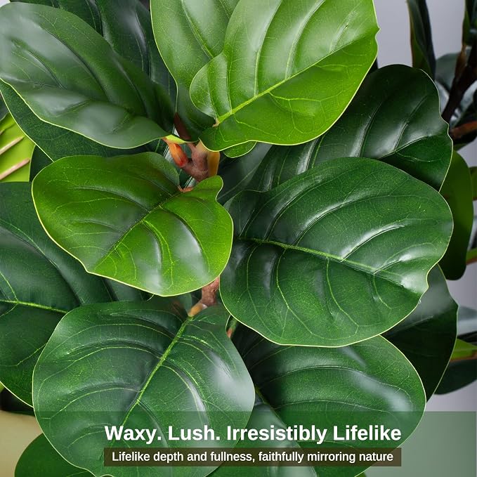 6FT Ultra-Full & Lush Artificial Fiddle Leaf Fig Tree for Home Decor – 171 Lifelike Leaves, Large Faux Plants Indoor, Artificial Plants Indoor for Office Living Room Interior Decor – Housewarming Gift