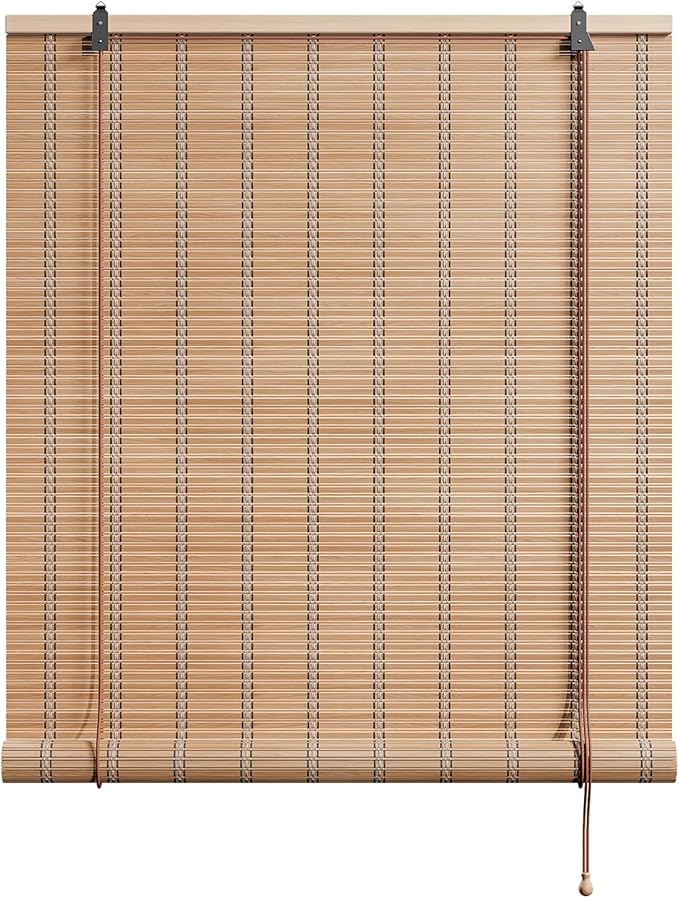 Yutianli Bamboo Blinds Roller Shades for Windows Bamboo Shades for Indoor and Outdoor Patio Style A 40" W x 83" H