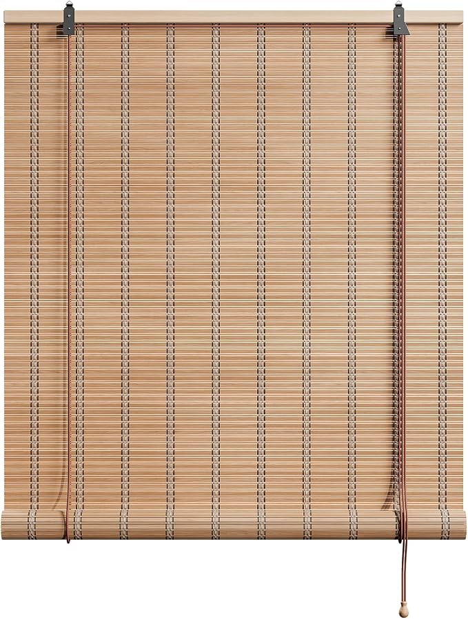 Yutianli Bamboo Blinds Roller Shades for Windows Bamboo Shades for Indoor and Outdoor Patio Style A 36" W x 48" H
