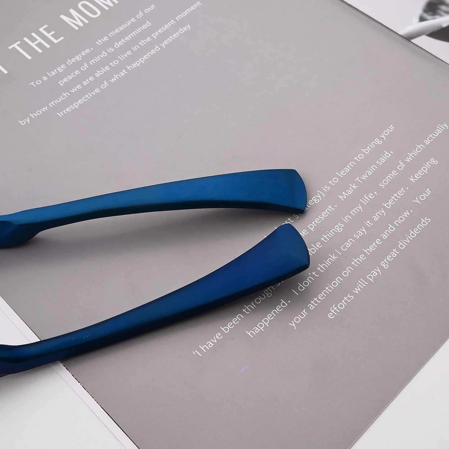 Luxury 18/10 Stainless Steel Matte Blue Flatware Set - Silverware Cutlery Utensil Set Steak Knife Spoon and Fork Knife Serving Set,Service for 1 (6-Piece)