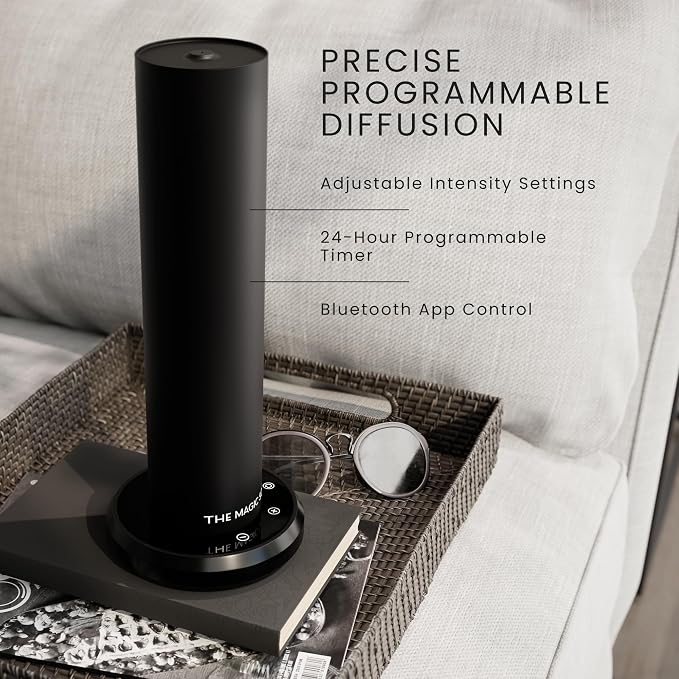 The Magic Scent Bluetooth Diffuser: Smart Ultra-Quiet Cold-Air Waterless Scent Diffuser for Home, Hotel, & Office - Programmable Intensity & Timer - Premium Aroma Oil Included