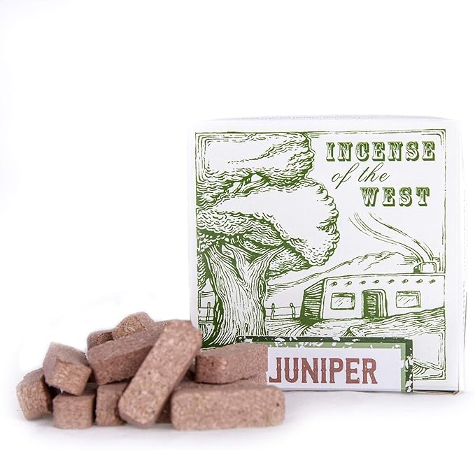 Incienso de Santa Fe - Juniper Natural Wood Incense Bricks Without Holder, 40 Count - Made in the USA
