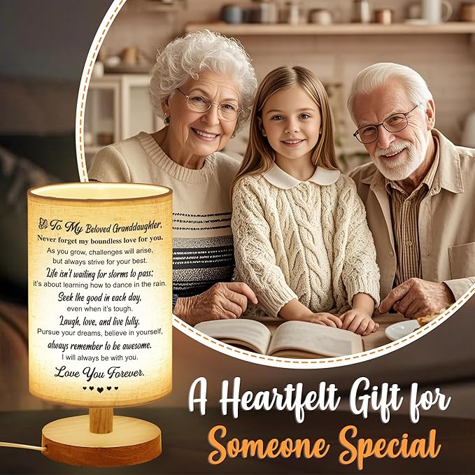 WSYEAR Granddaughter Gifts from Grandma, Birthday Mothers Day Graduation Gifts for Granddaughter Night Light,to My Girls Kids Present from Grandma