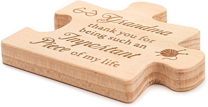 Engraved Block Puzzle Gift for Grandma for Birthday, Christmas, Grandparents day, Mothers Day Gifts for Grandma, Delicate Grandma Birthday Gifts from Granddaughter, Grandson