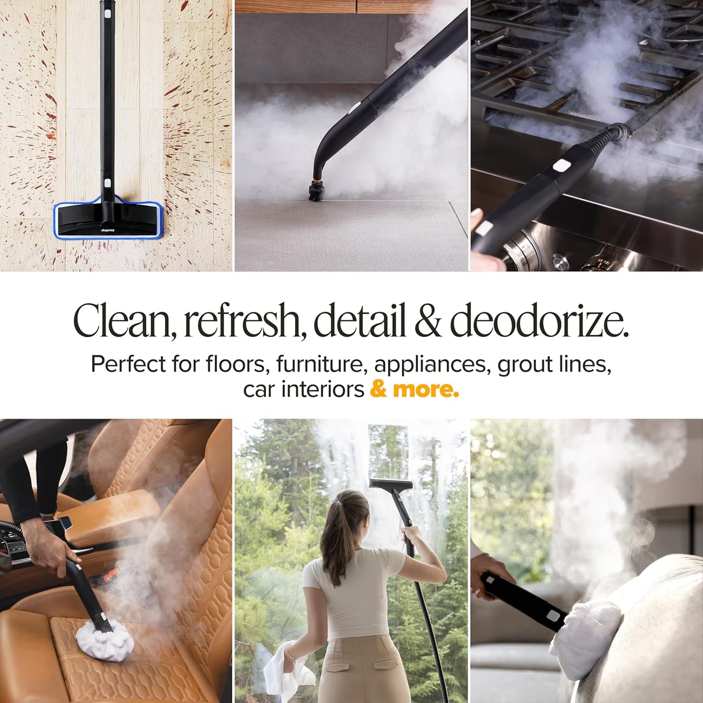 Dupray Neat Steam Cleaner with 20-piece Accesory Kit. For Multipurpose steam Cleaning Hardwood, Tile, Laminate and Sealed Floors, Couch, Furniture and more. *Kills 99.9% of Bacteria and Viruses