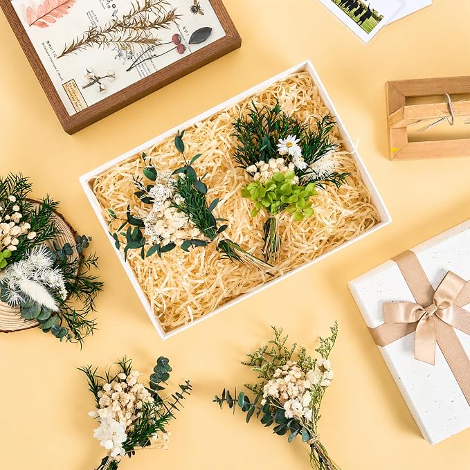 12/24PCS Handmade Dried Flower Bouquet with Stems Natural Dried Wildflowers 7.5 Inch Mini Dry Flowers for Vase Farmhouse Decor, Wedding Styling, Photography Props, Gift DIY(24pcs, Eucalyptus)
