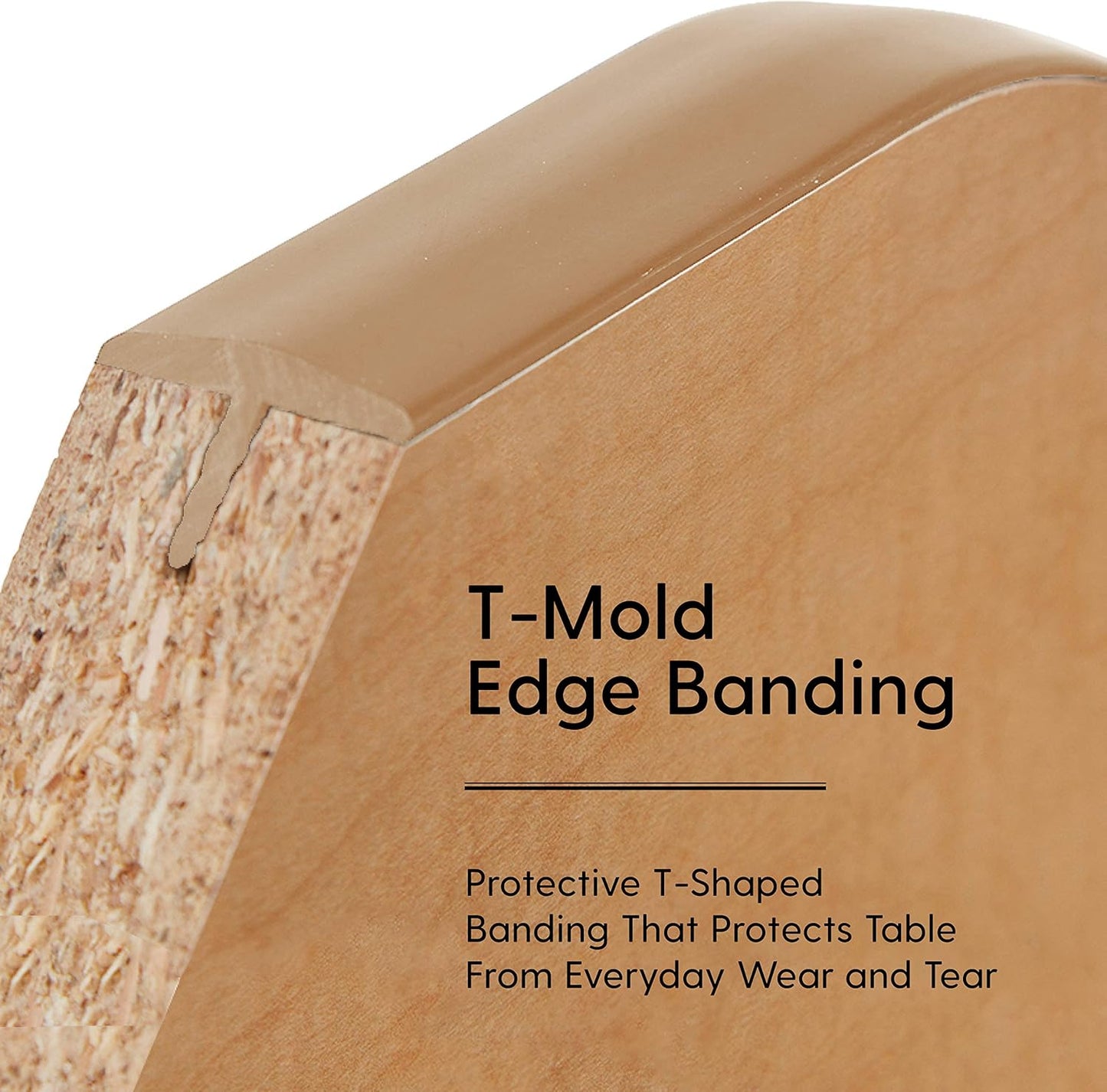 FDP Rectangle Activity School and Classroom Kids Table (30 x 48 inch), Chunky Toddler Legs, Adjustable Height 15-24 inches - Maple Top and Maple Edge