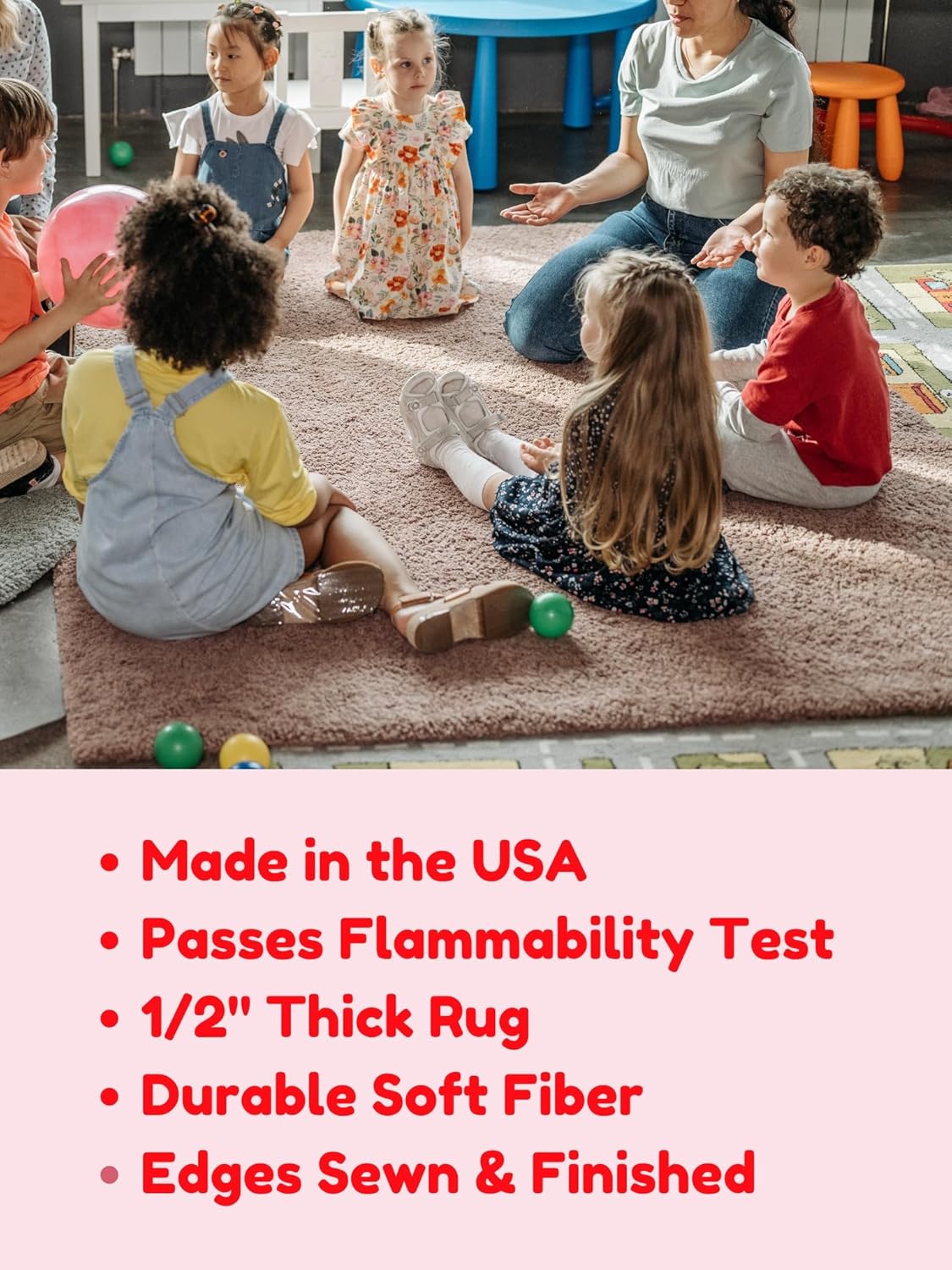 KOECKRITZ Soft and Colorful Kids Classroom Area Rugs (Passes Flammability Pill Test) Many Sizes and Bright Colors to Select from (12' Round, Lemon)