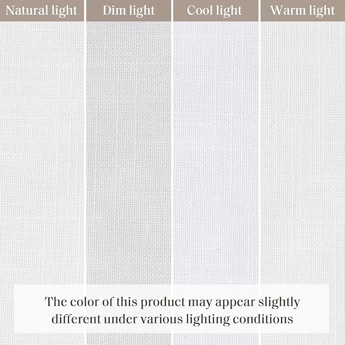 Madison Park Kyler Cordless Roman Shades - Single Panel, Lightweight Linen Blend Fabric, Natural Design, Easy Installation, Light Filtering Window Blind, Bedroom, Living Room Decor 35"W x 64"H White
