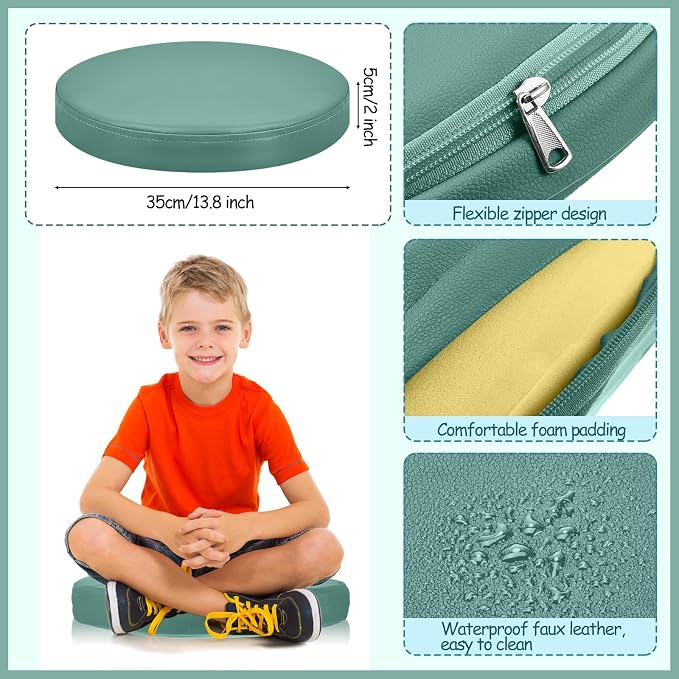 Juexica 5 Pcs Extra Thick Flexible Seating Floor Cushions Assorted Colored Pillow Floor Cushions for Classroom Soft Flexible Seating for Learning Sitting Office School Chair (Morandi Colors,Round)