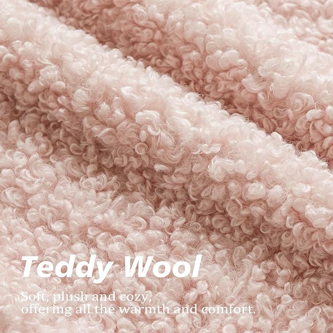 Foindtower 2 Pieces 24x24 Inch Light Pink, Faux Fur Throw Pillow Cover Accent Sherpa Furry Pillow Covers Fuzzy Soft Pillowcases Cozy Sheepskin Decorative Fleece Cushion Case for Bed Couch Living Room