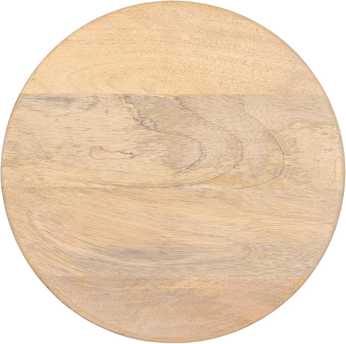 Kate and Laurel Solbrett Transitional Sophisticated Round Side Table, 12 x 12 x 22, Light Natural, Sculptural Living Room End Table with Unique Pedestal Table Design for Use as Bedroom Nightstand