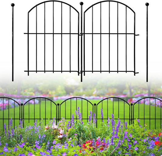 Decorative Garden Fence 17in x18ft, 18 Pack Rustproof Metal No Dig Fence Animal Barrier for Dog, Arched Flower Bed Edging Ornamental Wire Border Panel Fencing for Yard Patio Outdoor Decor