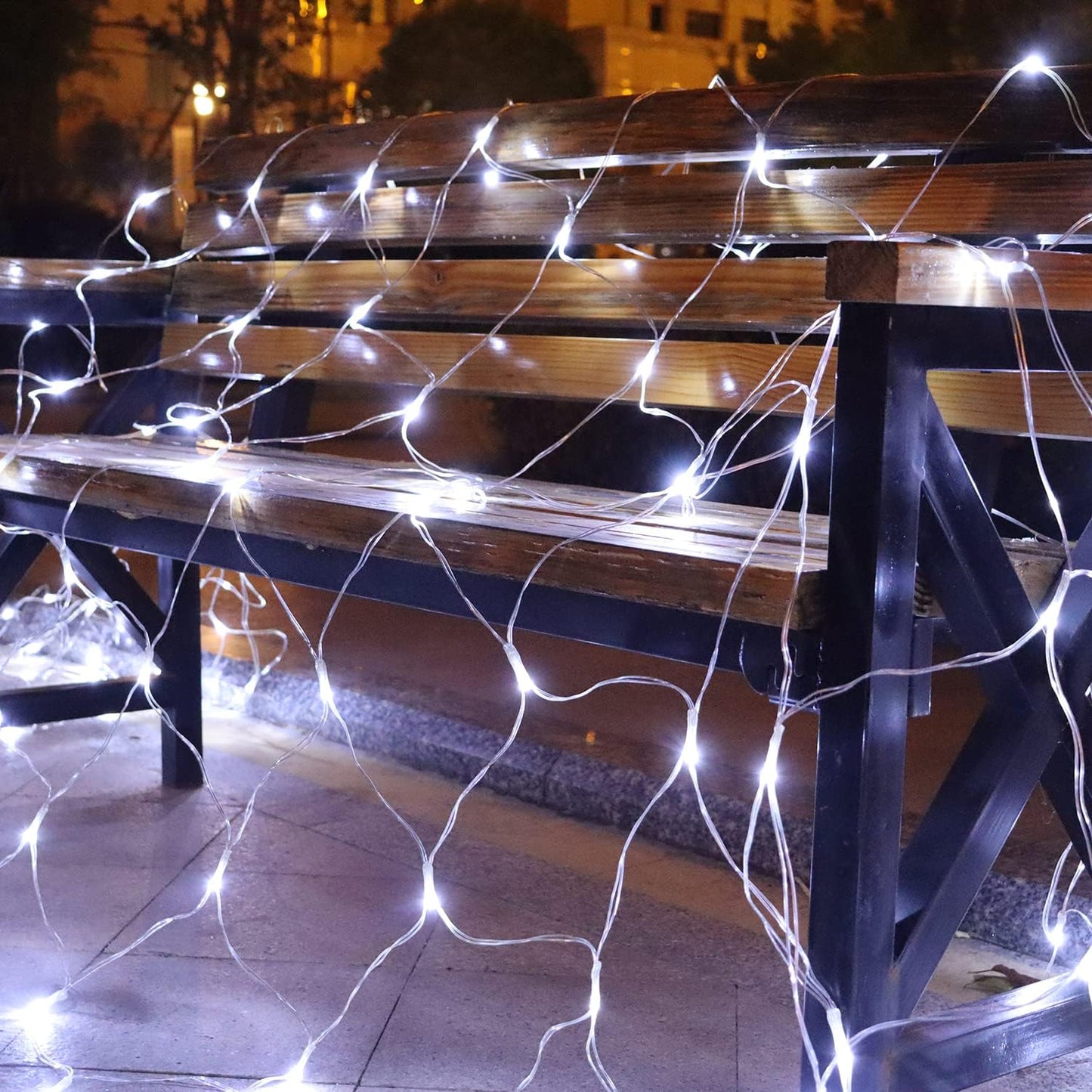 Solar Net Lights Outdoor Mesh Lights White, 200 LED Net Lights Christmas, Waterproof 19 Modes Timer Tree Wrap Lights for Fence, Garden, Yard, Bushes, Trunk, Halloween Decor-9.8ft x 6.6ft