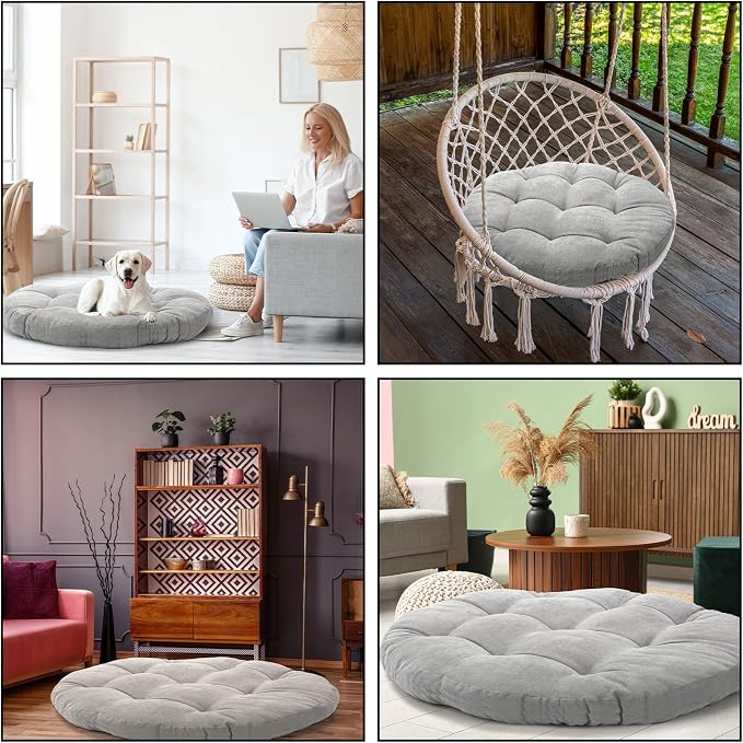 Funnymoom Extra Large Floor Pillow 35 Inch Round Circle Chair Floor Meditation Cushion Papasan Swing Cushion for Adults Oversized Playroom Pillows Big Pillow for Yoga Living Room Sofa