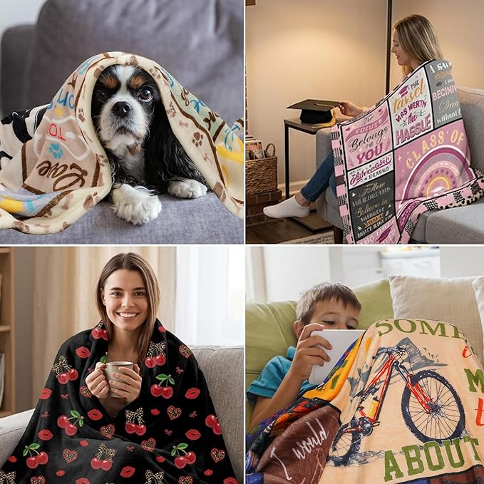 Graduation Gifts Blanket for Her, Soft Cozy Pink Class of 2026 Throw Blanket, Inspirational Quotes Graduation Blanket, 50"x60"
